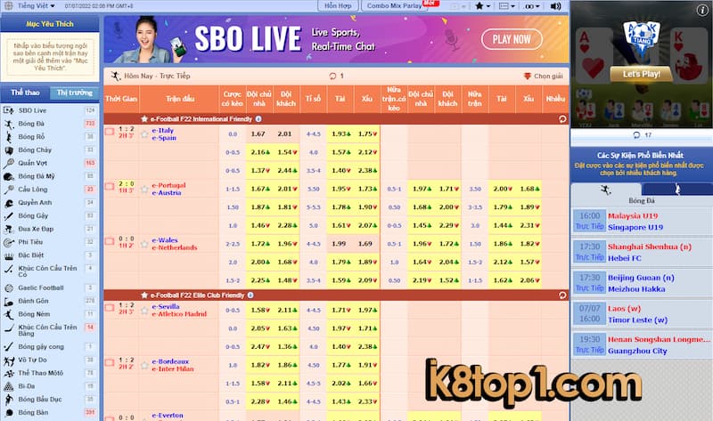 Cần lưu ý một số điểm khi xem tỷ lệ kèo trực tuyến K8